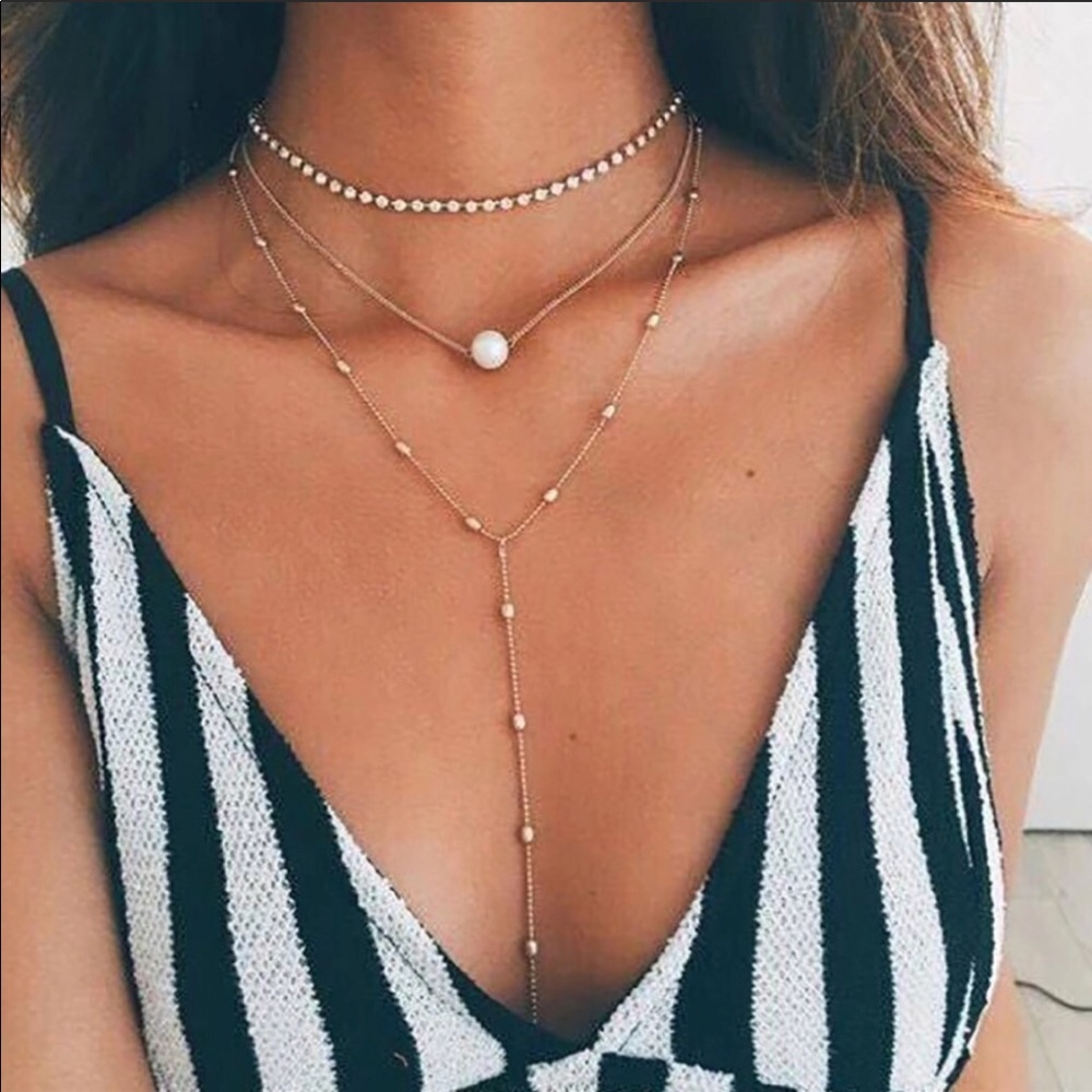 ⚡️Gold Layered Pearl Necklace